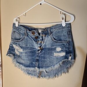 One Teaspoon Blue Denim Skirt